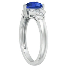Afbeelding in Gallery-weergave laden, echte round saffier 1.80karaat ring close-up detail