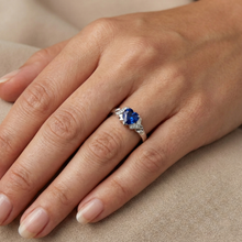 Afbeelding in Gallery-weergave laden, echte round saffier 1.80karaat ring op wit