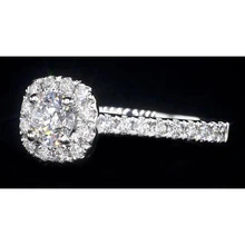 Afbeelding in Gallery-weergave laden, 1,84 Karaat Echt Diamond Halo Setting Verlovingsring Wit Goud 14K