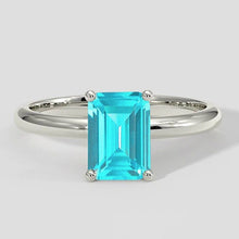 Afbeelding in Gallery-weergave laden, 1 karaat Paraiba Solitaire verlovingsring