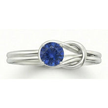 Afbeelding in Gallery-weergave laden, 1 karaat solitaire blauwe saffier wit goud 14K fancy ring sieraden nieuw