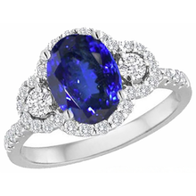 Afbeelding in Gallery-weergave laden, 2.10 karaat tanzaniet en Natuurlijke echte diamanten ( niet in een laboratorium gekweekt ) ring 14K goud wit Nieuw