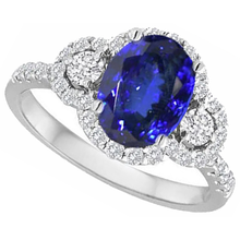 Afbeelding in Gallery-weergave laden, 2.10 karaat tanzaniet en Natuurlijke echte diamanten ( niet in een laboratorium gekweekt ) ring 14K goud wit Nieuw