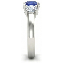 Afbeelding in Gallery-weergave laden, 2.25 Ct Ceylon Sapphire Diamonds Ring 14K Wit Goud Nieuw