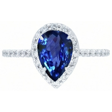 Afbeelding in Gallery-weergave laden, echte round saffier 2.30karaat ring close-up detail