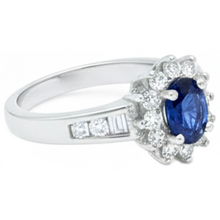 Afbeelding in Gallery-weergave laden, echte round saffier 2.40karaat ring close-up detail
