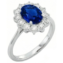 Afbeelding in Gallery-weergave laden, echte round saffier 2.40karaat ring close-up detail