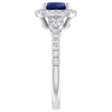 Afbeelding in Gallery-weergave laden, 2.45 Ct Ceylon Saffier En Diamanten Halo Fancy Ring Wit Goud 14K