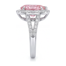 Afbeelding in Gallery-weergave laden, Verlovingsring met roze diamant 2,5 karaat labgekweekt peervormige halo 14K witgoud