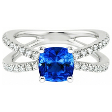 Afbeelding in Gallery-weergave laden, echte round saffier 2.50karaat ring close-up detail