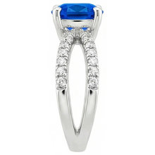 Afbeelding in Gallery-weergave laden, echte round saffier 2.50karaat ring profielweergave