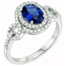 Afbeelding in Gallery-weergave laden, echte round saffier 2.75karaat ring vooraanzicht
