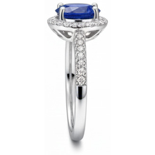 Afbeelding in Gallery-weergave laden, 2.85 karaat Sri Lanka Saffier Diamanten Ring Wit Goud 14K