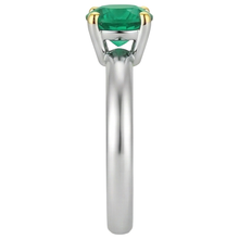 Afbeelding in Gallery-weergave laden, Edelsteen Ring Bicolor 14K Goud met Colombiaanse Smaragd – profielaanzicht