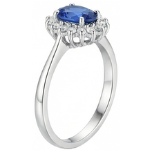 Afbeelding in Gallery-weergave laden, 2 Ct Ceylon Sapphire Met Diamanten Jubileumring Wit Goud 14K