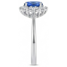 Afbeelding in Gallery-weergave laden, 2 Ct Ceylon Sapphire Met Diamanten Jubileumring Wit Goud 14K