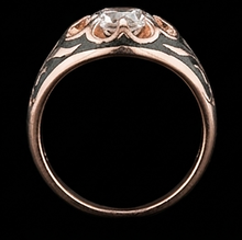 Afbeelding in Gallery-weergave laden, 2 Karaat Zigeuner Solitaire Heren Belcher Ring Rond Oude Mijnwerker Diamant Bloem Stijl