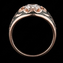 Afbeelding in Gallery-weergave laden, 2 Karaat Zigeuner Solitaire Heren Belcher Ring Rond Oude Mijnwerker Diamant Bloem Stijl