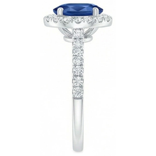 Afbeelding in Gallery-weergave laden, echte round saffier 2karaat ring profielweergave