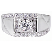 Afbeelding in Gallery-weergave laden, 2 Karaat Ronde Echt Diamanten Herenjubileumring Witgoud 14K Sieraden