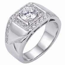 Afbeelding in Gallery-weergave laden, 2 Karaat Ronde Echt Diamanten Herenjubileumring Witgoud 14K Sieraden