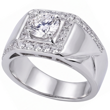 Afbeelding in Gallery-weergave laden, 2 Karaat Ronde Echt Diamanten Herenjubileumring Witgoud 14K Sieraden