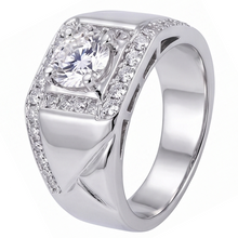 Afbeelding in Gallery-weergave laden, 2 Karaat Ronde Echt Diamanten Herenjubileumring Witgoud 14K Sieraden
