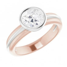Afbeelding in Gallery-weergave laden, 2 Karaat Solitaire Oude Mijn Natuurlijke uit de aarde gewonnen Diamanten Ring Kastzetting Tweekleurig Goud