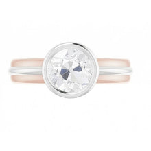 Afbeelding in Gallery-weergave laden, 2 Karaat Solitaire Oude Mijn Natuurlijke uit de aarde gewonnen Diamanten Ring Kastzetting Tweekleurig Goud
