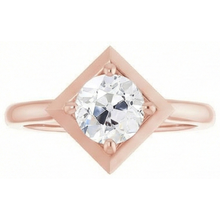 Afbeelding in Gallery-weergave laden, 2 Karaat Solitaire Ring Oud Geslepen Echte Natuurlijke uit de aarde gewonnen Diamant Vlieger Stijl Sieraden