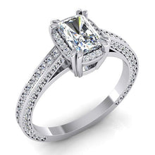 Afbeelding in Gallery-weergave laden, 2 Karaats Stralend Geslepen Echt Diamanten Ring Kathedraal Setting Goud 14K