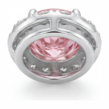 Afbeelding in Gallery-weergave laden, Roze diamanten ketting 2 karaat labgekweekte ronde halo hanger 14k witgoud