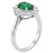 Afbeelding in Gallery-weergave laden, echte round smaragd 2karaat ring close-up detail