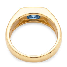 Afbeelding in Gallery-weergave laden, 2 karaat Gypsy Blue Cushion Diamond Solitaire ring voor heren geel goud