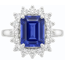 Afbeelding in Gallery-weergave laden, echte round saffier 2karaat ring close-up detail