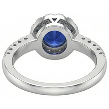Afbeelding in Gallery-weergave laden, echte round saffier 2karaat ring profielweergave