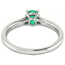 Afbeelding in Gallery-weergave laden, 2 karaat ronde groene smaragd Natuurlijke echte diamanten ( niet in een laboratorium gekweekt ) ring wit goud 14K