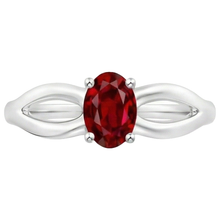 Afbeelding in Gallery-weergave laden, 2 karaats Solitaire Prong Set Robijn Trouwring Wit Goud 14K