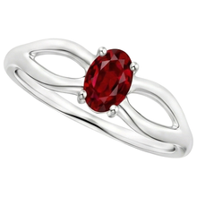 Afbeelding in Gallery-weergave laden, 2 karaats Solitaire Prong Set Robijn Trouwring Wit Goud 14K