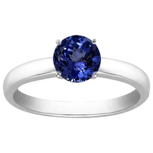 Afbeelding in Gallery-weergave laden, echte round tanzaniet 2karaat ring close-up detail