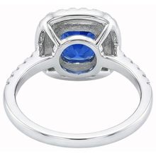 Afbeelding in Gallery-weergave laden, echte round saffier 1.00karaat ring profielweergave