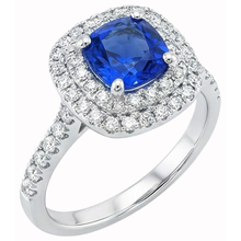 Afbeelding in Gallery-weergave laden, echte round saffier 1.00karaat ring close-up detail