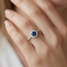 Afbeelding in Gallery-weergave laden, echte round saffier 2.10karaat ring op wit