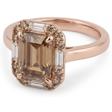 Afbeelding in Gallery-weergave laden, Fijne Diamant Halo Zetting Ring 2,25-karaat 14 Karaat Rosé Goud – zijaanzicht