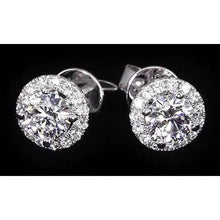 Afbeelding in Gallery-weergave laden, 2.32 Karaat Echt Diamanten Halo Oorknopjes