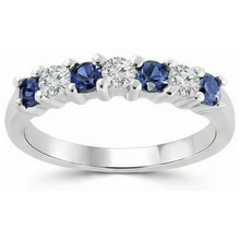Afbeelding in Gallery-weergave laden, echte round saffier 2.45karaat eternity ring bovenaanzicht