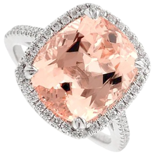 Afbeelding in Gallery-weergave laden, echte round morganiet 23.05karaat ring close-up detail