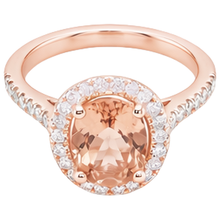 Afbeelding in Gallery-weergave laden, 26.50 ct ovale Morganite en Natuurlijke echte diamanten ( niet in een laboratorium gekweekt ) ring rosé goud 14k