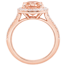 Afbeelding in Gallery-weergave laden, 26.50 ct ovale Morganite en Natuurlijke echte diamanten ( niet in een laboratorium gekweekt ) ring rosé goud 14k