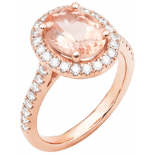 Afbeelding in Gallery-weergave laden, 27,50 ct Solitaire met accent Morganite met Natuurlijke echte diamanten ( niet in een laboratorium gekweekt ) Ring goud 14k